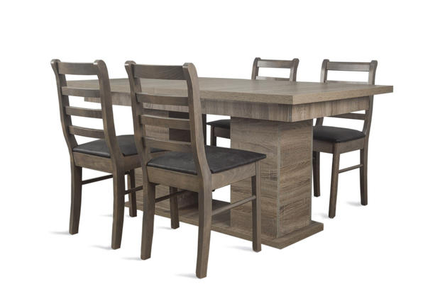Stół na kolumnie  + 4 krzesła
