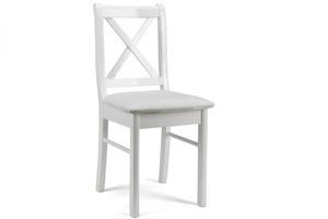 kolor krzesła: biały półmat, tapicerka: spoza oferty