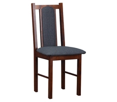 kolor krzesła: ciemny orzech półmat, tapicerka: spoza naszej oferty