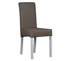 kolor krzesła: biały półmat, tapicerka: Hugo camel