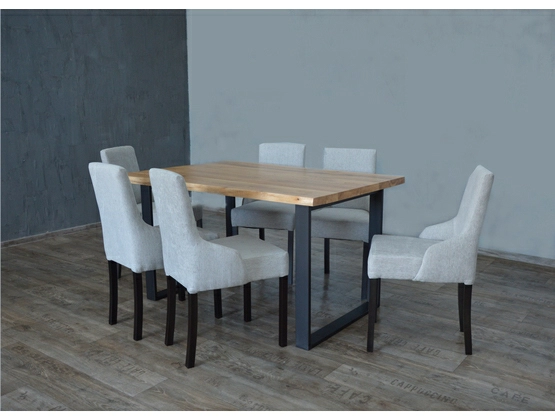 Stół dębowy Simple +  krzesła drewniane Duck