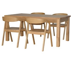 Stół dębowy St-D-01 + 4 krzesła dębowe GURU