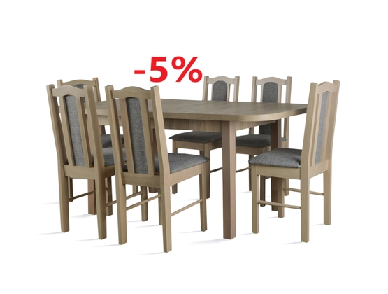 Stół do jadalni ST37 + 6 krzesłeł model 3