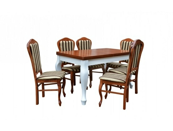 Stół do salonu W3 + 6 krzesłami model 35 