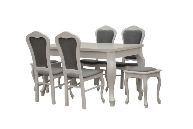 Stół GEORGE + 4 krzesła i 2 taborety