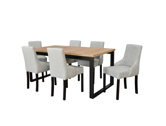 Stół rozkładany Finn + krzesła drewniane Duck