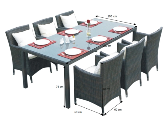 Zestaw stół i krzesła Gustoso Grande XL