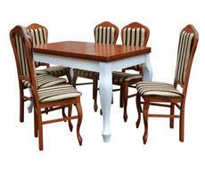 Stół do salonu W3 + 6 krzesłami model 35 
