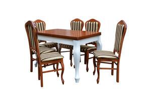 Stół do salonu W3 + 6 krzesłami model 35 