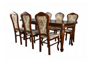 Stół do salonu W4 + 6 krzeseł model 35