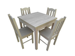 Stół drewniany kwadratowy z krzesłami