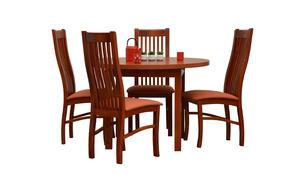 Stół okrągły - rozkładany do 145cm + 4 krzesła