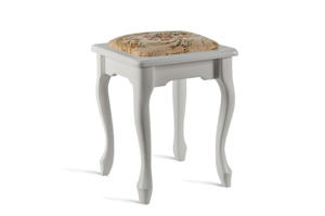 Taboret stylowy model 5 - biały/krem